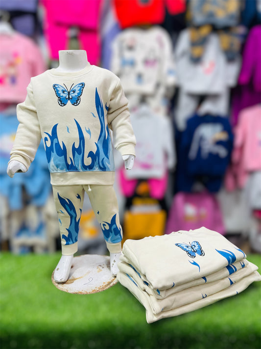 WINTER FLEECE TRACKSUIT(BLUE BUTTERFLY)