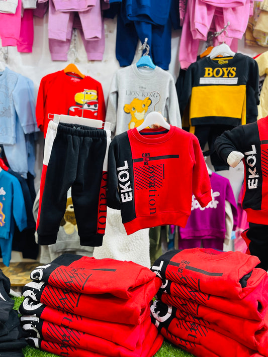 WINTER FLEECE TRACKSUIT(Red&Black)