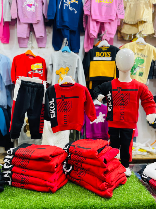 WINTER FLEECE TRACKSUIT(Red&Black)