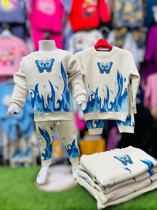 WINTER FLEECE TRACKSUIT(BLUE BUTTERFLY)